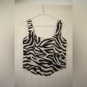 Zebra print glittery top (Size Small)